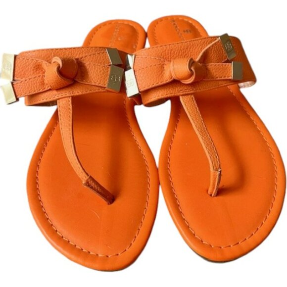 Bandolino Toe Post Sandals Bow Detail - Orange - 8.5M - Picture 4 of 10